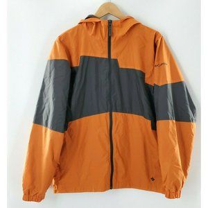 Columbia Windbreaker Hooded Zip Up Orange‎ With Grey Jacket Boys Size 18/20